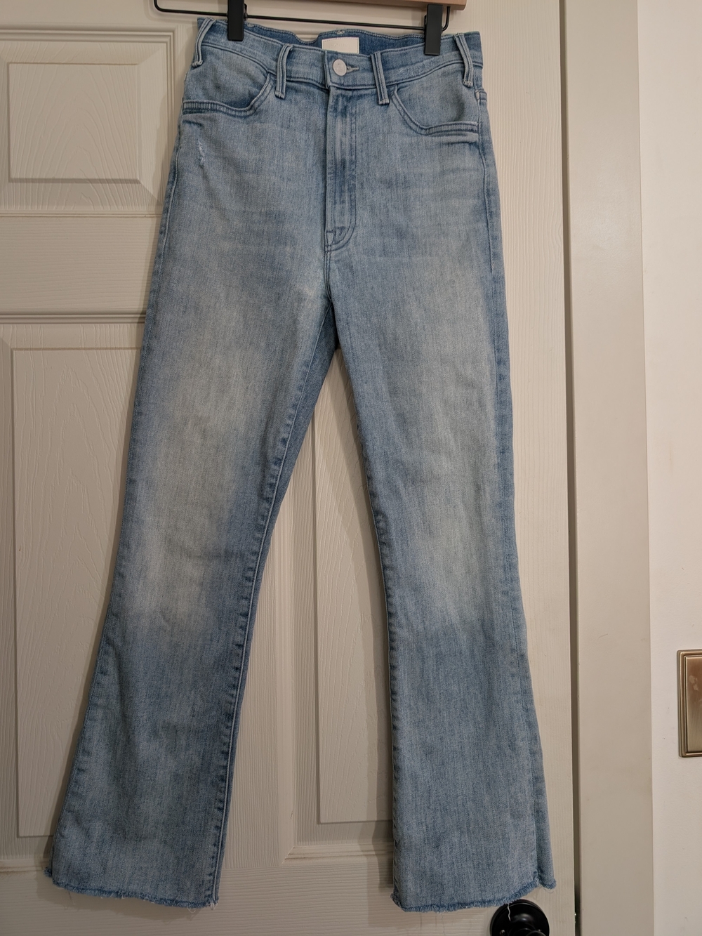 MOTHER Light Blue Flared Wide-Leg Jeans